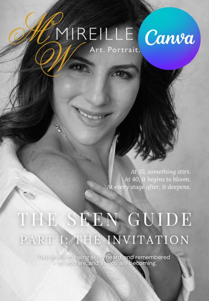 Cover of The Seen Guide Part I – The Invitation, a PDF workbook for photographers to prepare clients for portrait sessions.