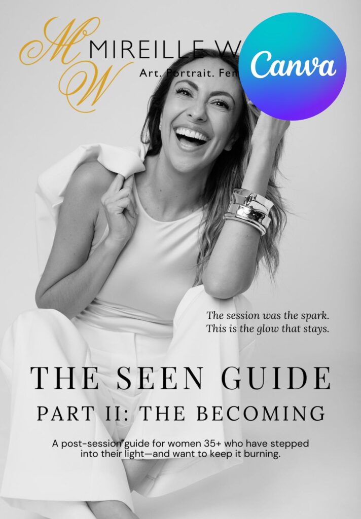 Cover of The Seen Guide Part II – The Becoming, a photography guide for client reflection and image selection.