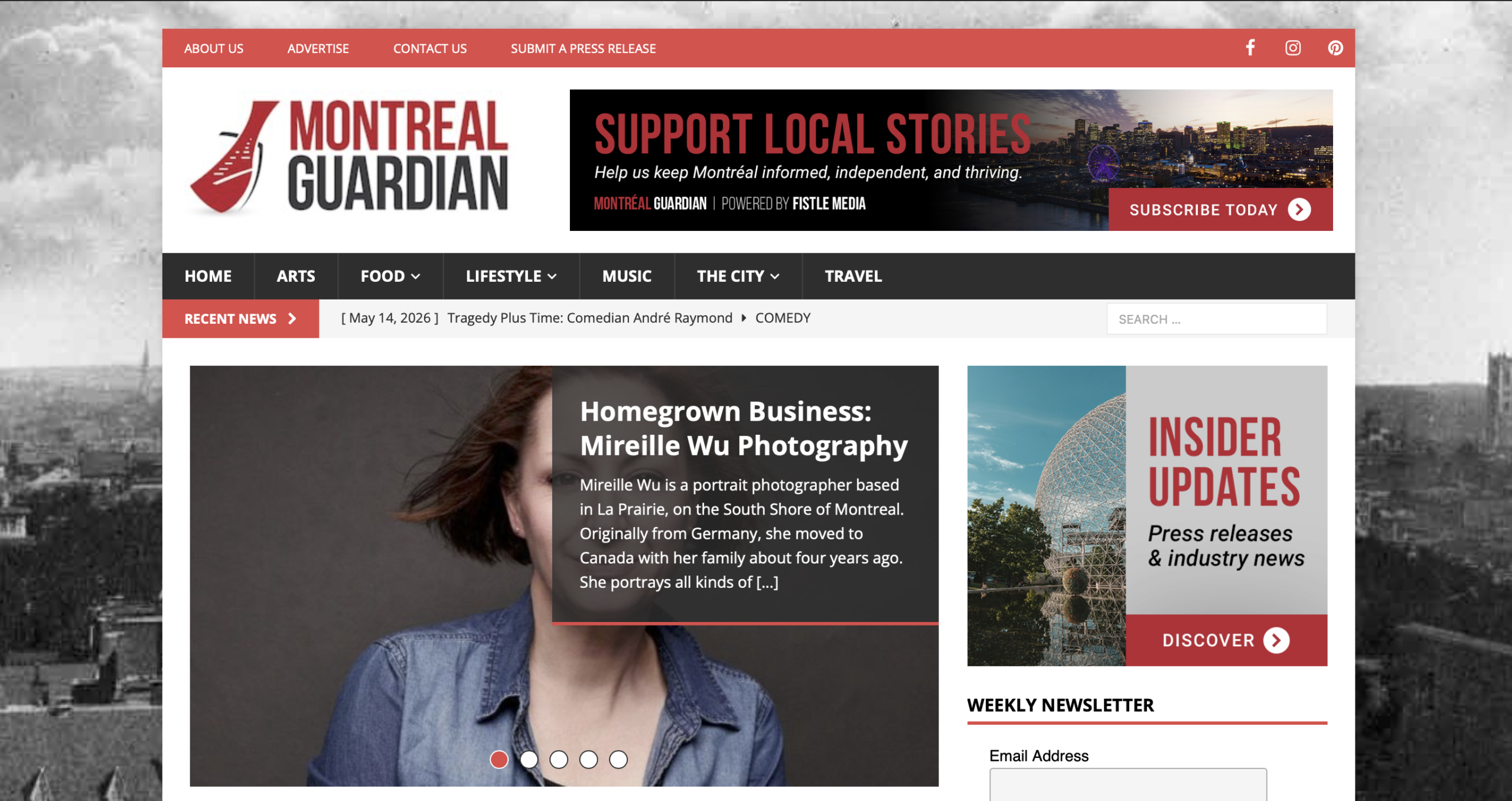 Mireille Wu is featured in the Montreal Guardian as a Montreal portrait photographer / Mireille Wu est présentée dans le Montreal Guardian comme photographe portrait à Montréal